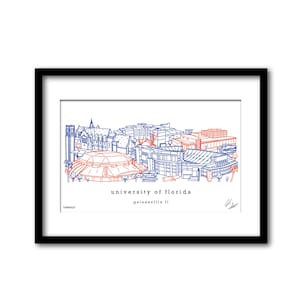 Universität von Florida Universität Skyline Kunstwerk Graduierung Geschenk Wanddekoration