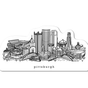 Pittsburgh Pennsylvania Minimalist Skyline Waterproof Sticker