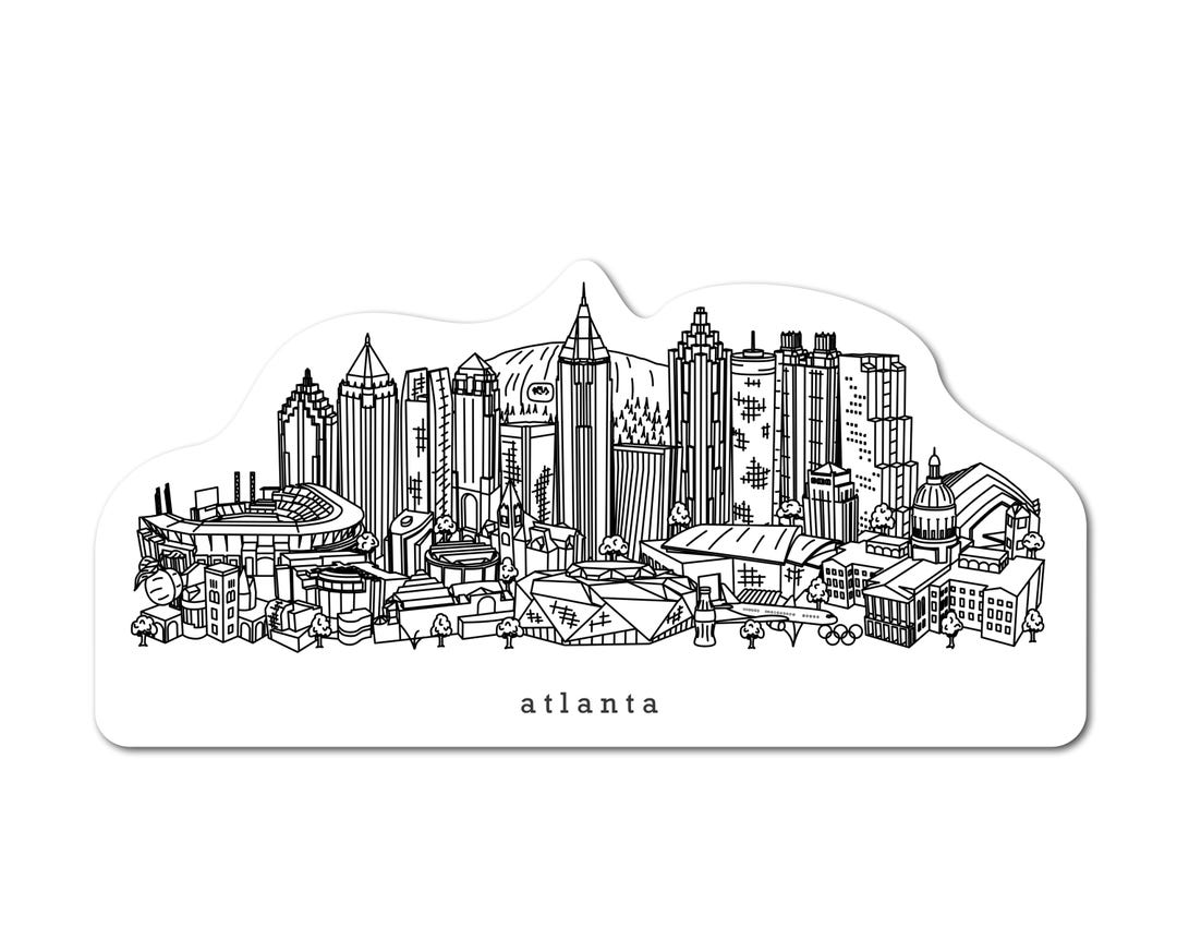 Atlanta Georgia Minimalist Skyline Waterproof Sticker - Etsy