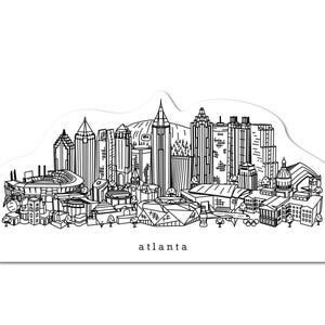 Atlanta Georgia Minimalist Skyline Waterproof Sticker