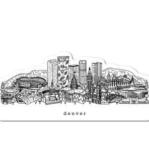 Denver Colorado Minimalist Skyline Waterproof Sticker