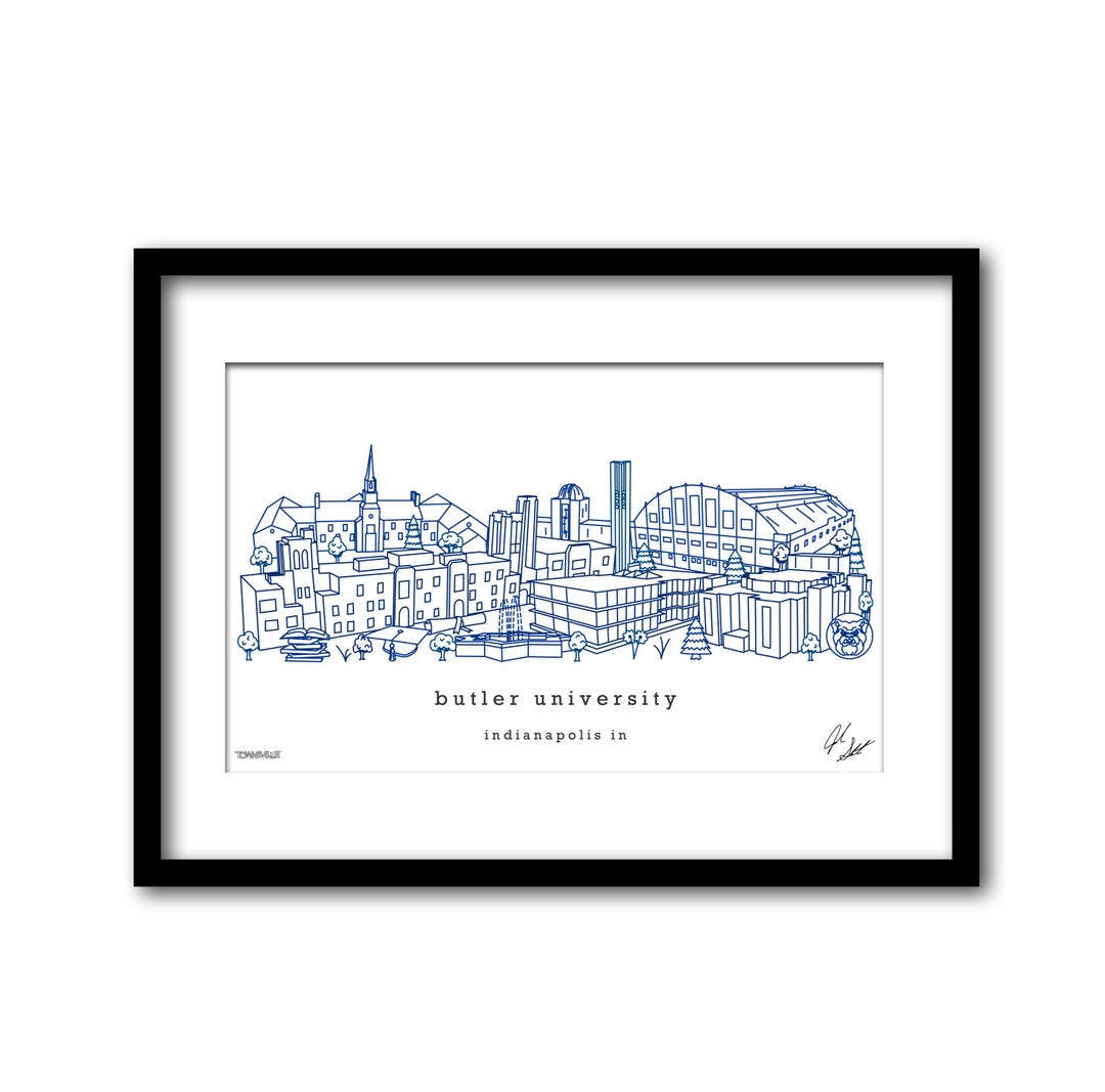 Butler University Campus Skyline Artwork Graduation Gift Wall Decor - Etsy