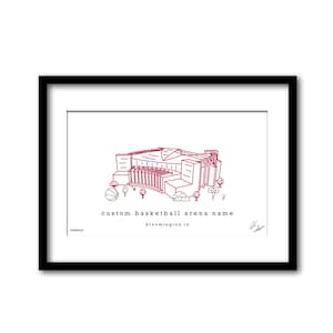 Custom College Basketball Arena Artwork Graduation Gift Wall Decor