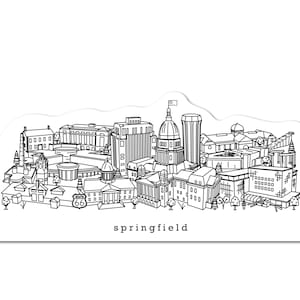 Springfield Illinois Minimalist Skyline Waterproof Sticker