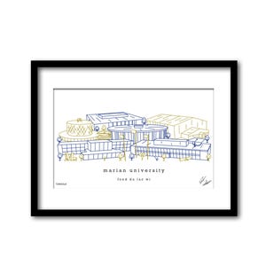 Marian Universität Skyline Kunstwerk Graduierung Geschenk Wanddekoration