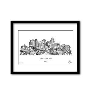 Decoración de pared con diseño de silueta de Cincinnati, Ohio, como regalo de graduación