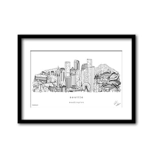 Setattle Washington Skyline Kunstwerk Abschlussgeschenk Wanddekoration