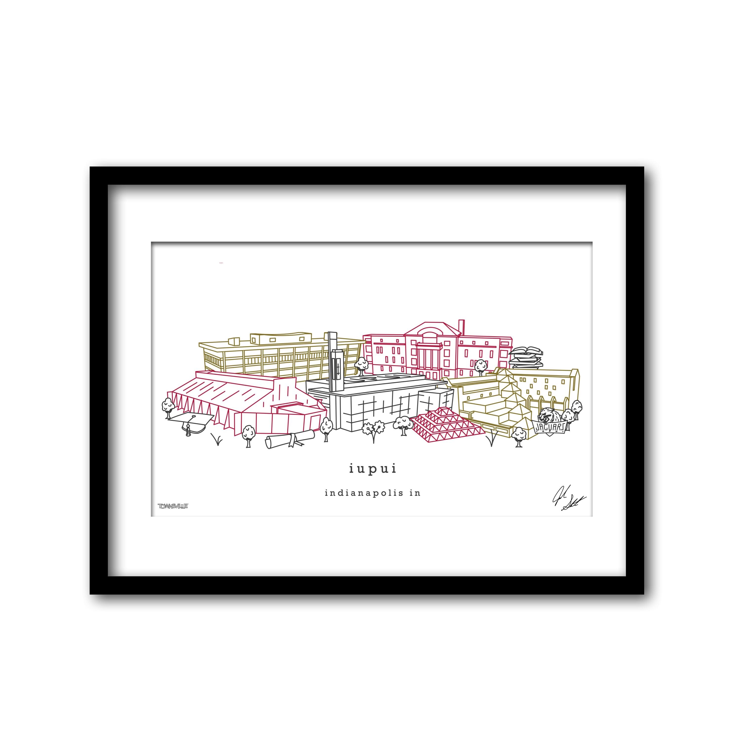 IUPUI Skyline Kunstwerk Graduierung Geschenk Wanddekoration