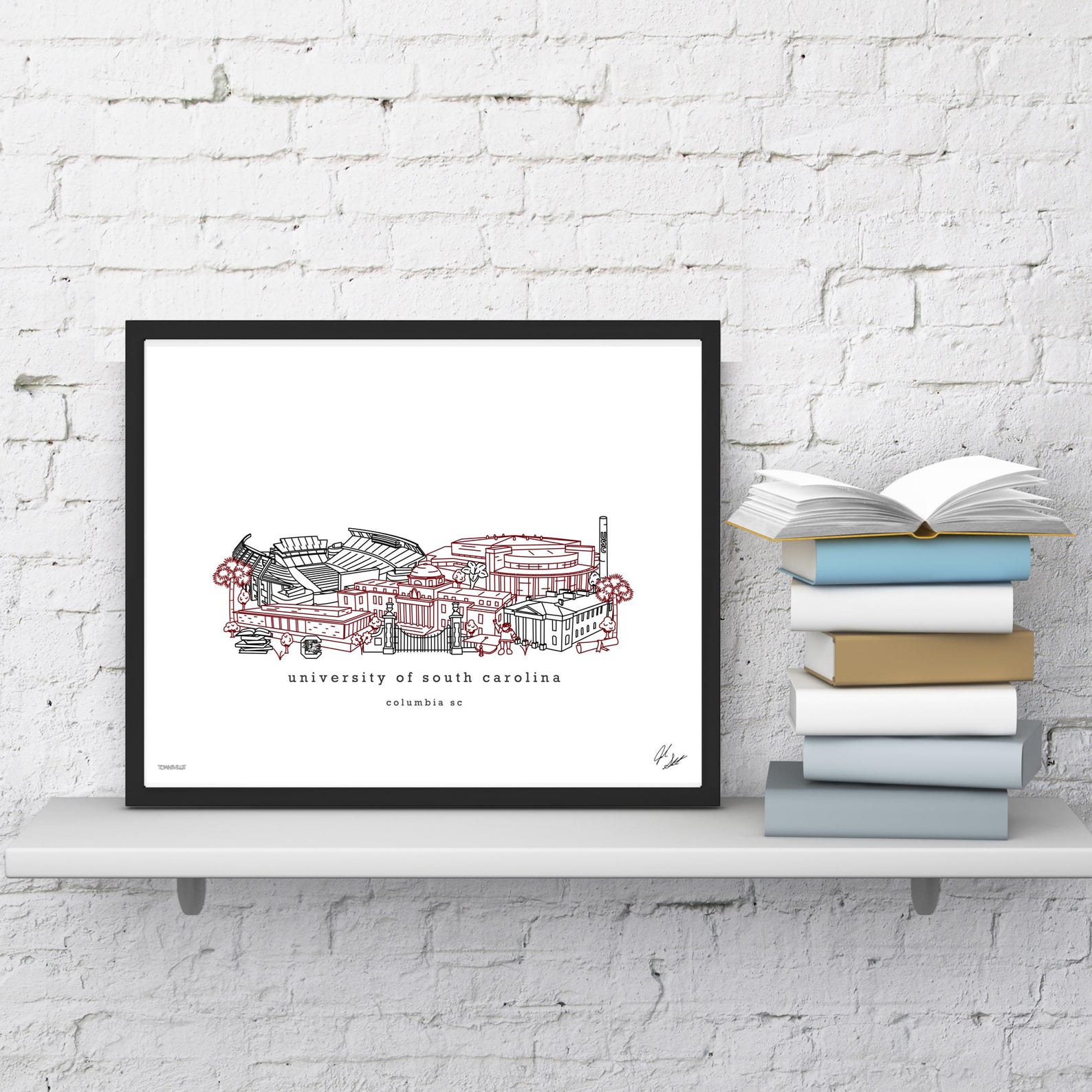 Uofsc Graphics University of South Carolina Campus Skyline Artwork Graduation Gift ...