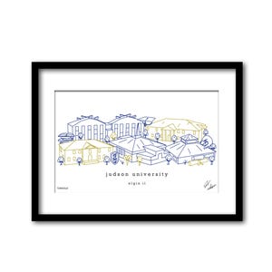 Judson College Skyline Kunstwerk Graduierung Geschenk Wanddekoration