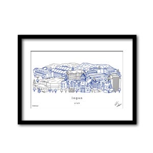 Logan Utah Skyline Artwork Graduation Gift Wall Decor