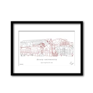 Drury Universitäts-Campus-Skyline Kunstwerk-Abschluss-Geschenk-Wand-Dekor