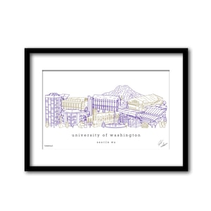 Universität von Washington College Skyline Kunstwerk Graduierung Geschenk Wanddekoration