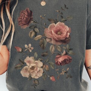 Vintage roses shirt, Victorian-style shirt, Vintage shirt