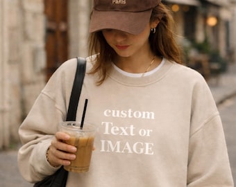 Benutzerdefiniertes Sweatshirt, fügen Sie Ihren eigenen Text hinzu, personalisierter Rundhalsausschnitt, benutzerdefiniertes Logo-Sweatshirt, benutzerdefinierte Unisex-Kleidung, benutzerdefinierter Text-Pullover