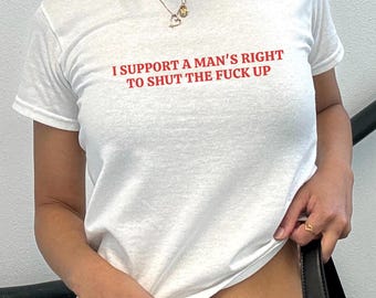 Y2K Graphic Baby Tee: Feminist Slogan Crop Top