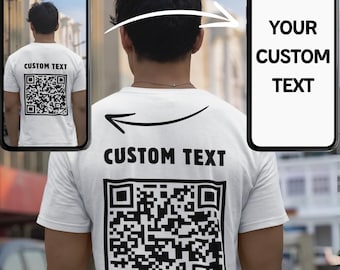 Custom QR Code Cotton Unisex T-Shirt, Personalized Gift