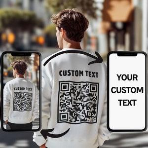Custom QR Code Sweatshirt, Personalized Unisex Crewneck Jumper
