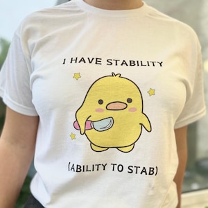 Fähigkeit zu Stab Unisex T-Shirt, lustige Ente Sweatshirt, einzigartiges Shirt Geschenk, Trending T-Shirt, Stab Stabilität Shirt