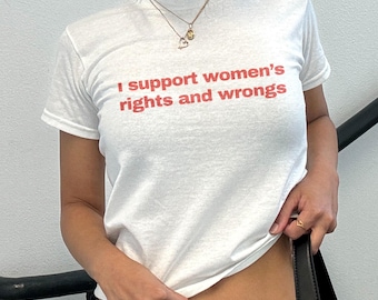 Feministisch cropped baby-T-shirt: 100% katoenen damesshirt - jeugdshirt in crop-topstijl