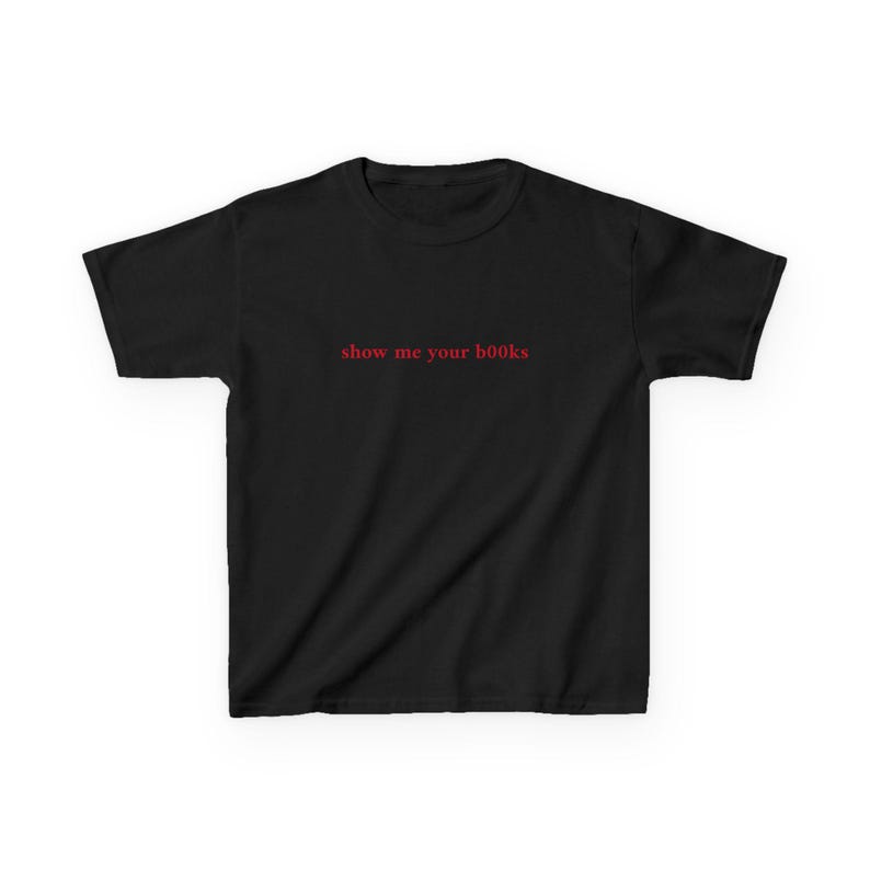 Show Me Your Books Baby-T-shirt, Y2K Esthetic, Booktok-cadeaus voor vriend, smut-t-shirt, Hot Girls Read-T-shirt, vintage boek-T-shirt, cadeau Black