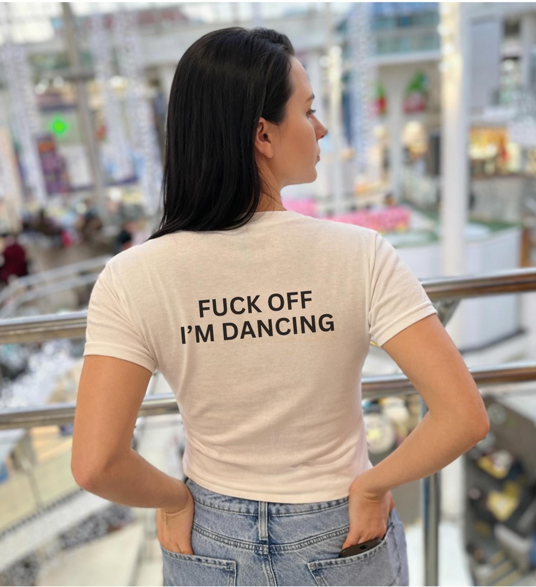 Funny 'fuck off I'm Dancing' Baby Tee- Youth Party Tee - Y2K Rave