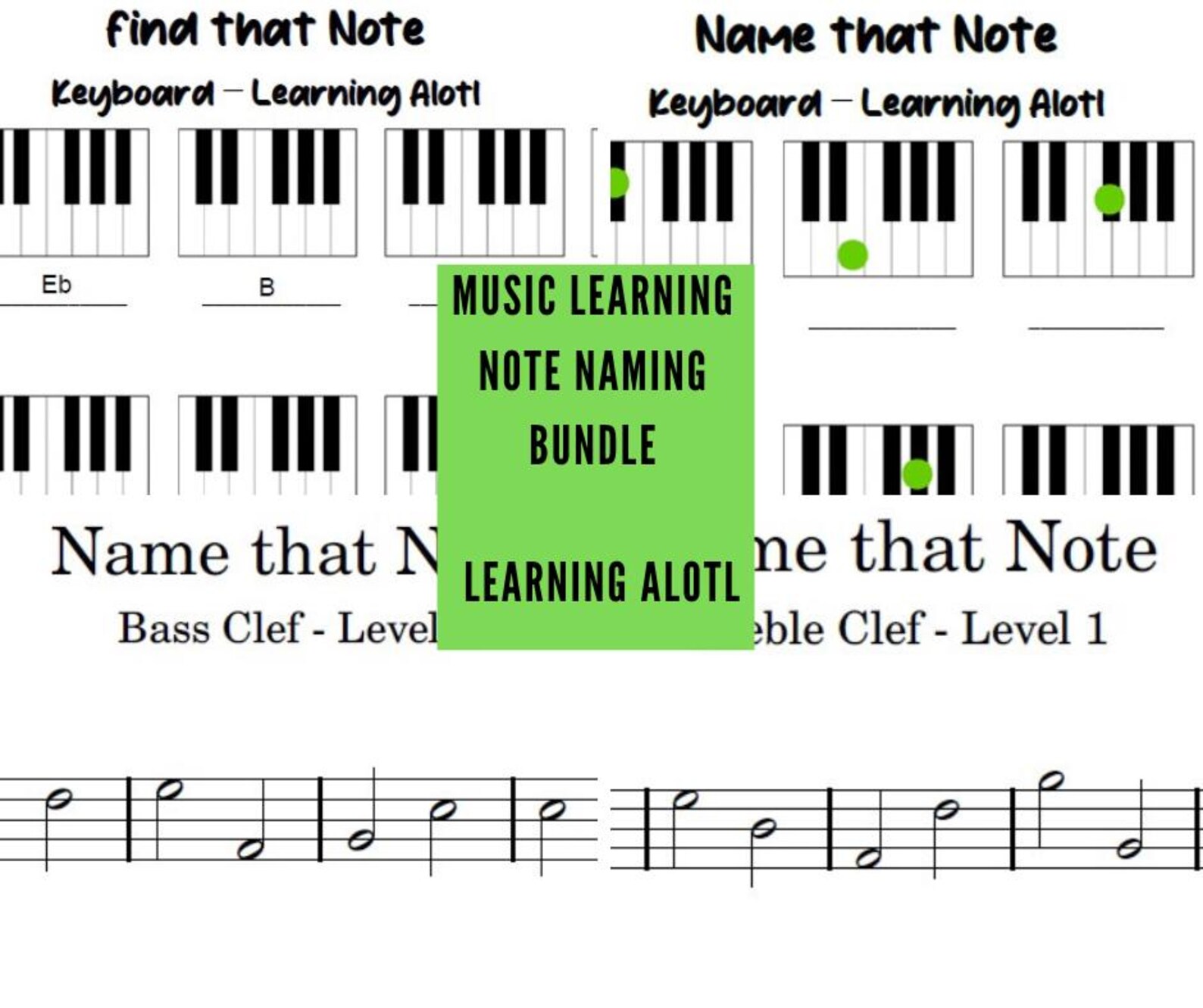 Naming Note Ranges Music Learning - Note Naming Bundle - Music Theory - Learn Piano ...
