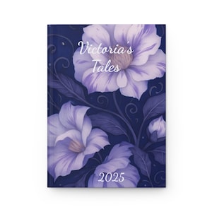 Floral Hardcover Journal, Personalized Floral Notebook, Custom Flower Diary, Blank Floral Journal, Matte Flower Notebook