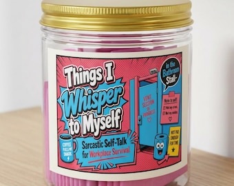 Sarcastic Bathroom Stall Self-Talk Jar | Workplace Survival Humor Affirmations