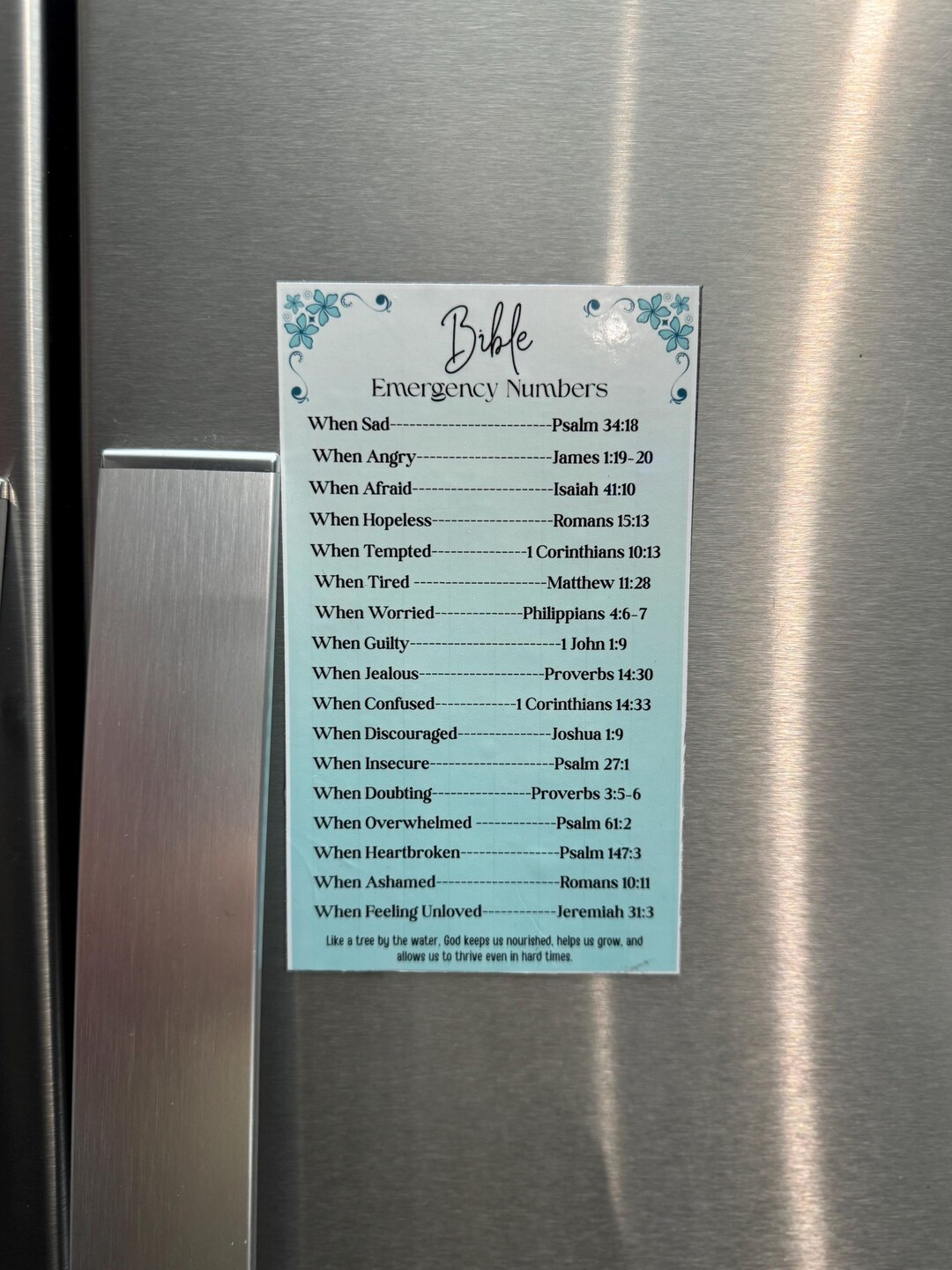 Emergency Scripture Magnets Bible Emergency Numbers Fridge Magnet|set of 4 Bible Verse Fridge ...