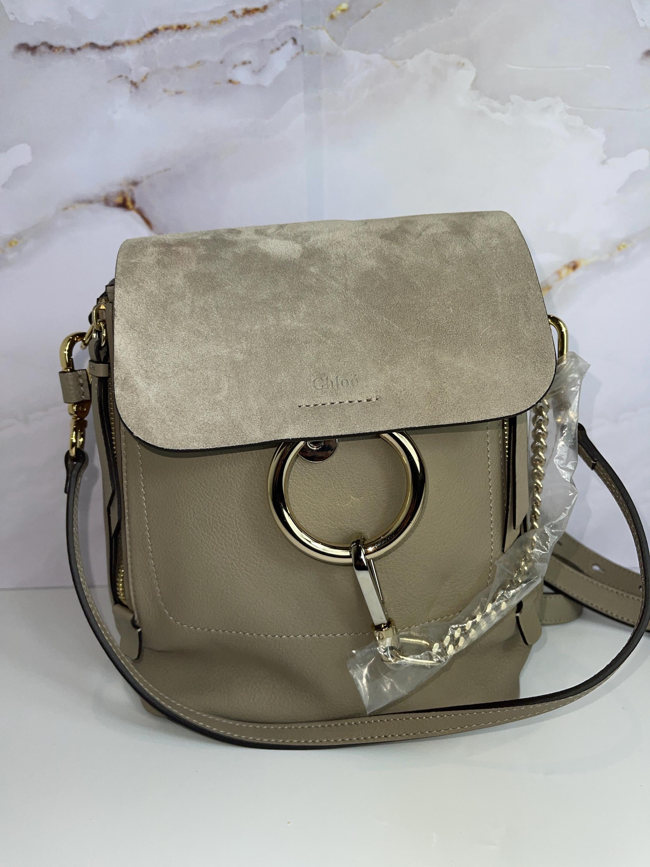 RARE Chloe’ calfskin faye mini backpack Chloe Suede Calfskin Mini Faye Backpack Off White 1775517  main image 4