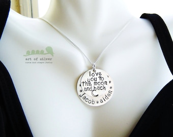 Jewelry necklace - Handstamped necklace - Personalized jewelry -handmade jewelry- mom necklace