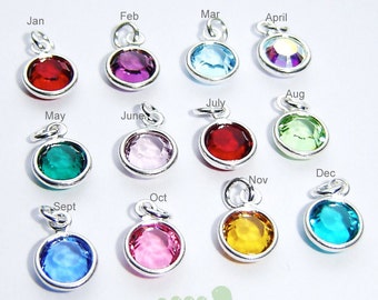 ADD A CHARM- Channel birthstones add colors to your necklace bracelet or earrings crystals