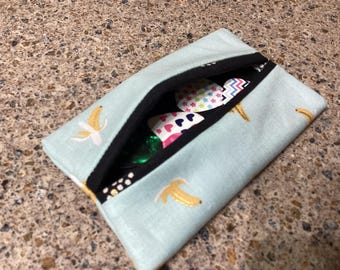 No Zipper Cute Pouch Banana Print