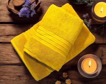 Juego de toallas de algodón turco: Toalla de baño y de mano extra suave de 600 g/m²