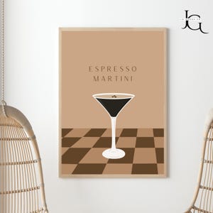 Espresso Martini wall print, Martini poster, College apartment wall art, Martini glasses print, trendy martini print ,martini wall art print