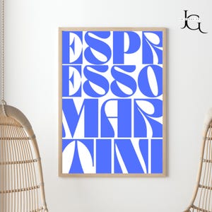 Espresso Martini wall print, Martini poster, College apartment wall art, Martini glasses print, trendy martini print ,martini wall art print