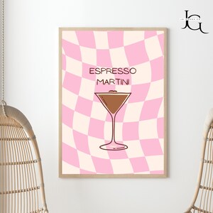 Espresso Martini wall print, Martini poster, College apartment wall art, Martini glasses print, trendy martini print ,martini wall art print
