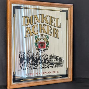 Vintage Dinkelacker Premium German Beer Mirror Sign 14