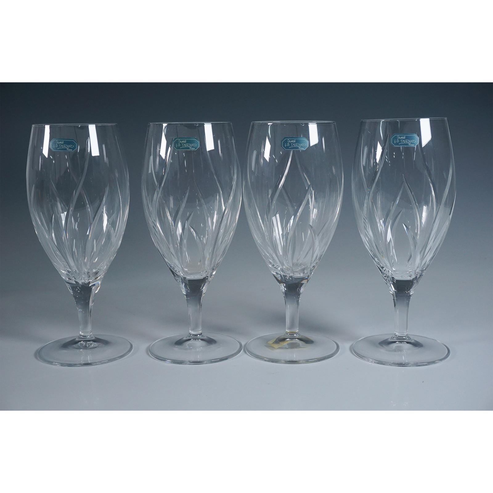 Cristal J.G. Durand Iced Tea Glasses – Agena Pattern, Boxed Set of