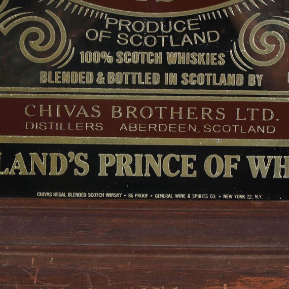 Vintage Chivas Regal Scotch Whisky Advertising Mirror – 12 Year