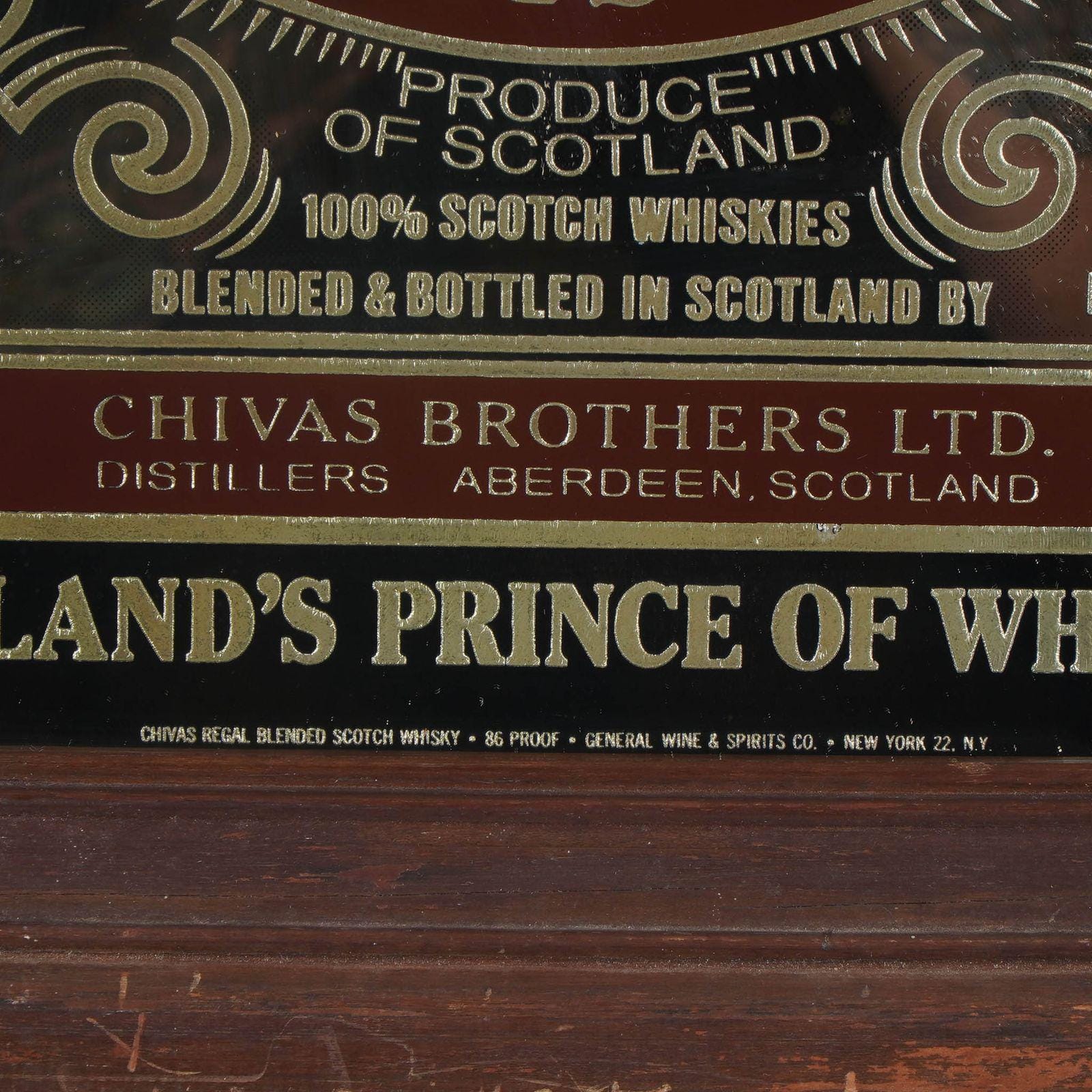 Vintage Chivas Regal Scotch Whisky Advertising Mirror – 12 Year