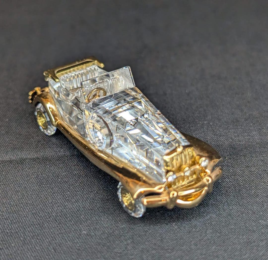 Swarovski Crystal Oldtimer Roadster Car – Gold Accents, Red