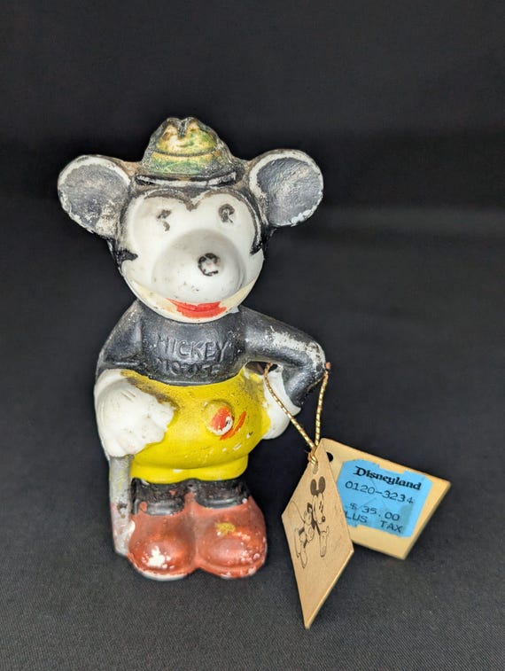 Vintage 1930s–40s Japan Bisque “mickey Mouse” Figurine With Cane