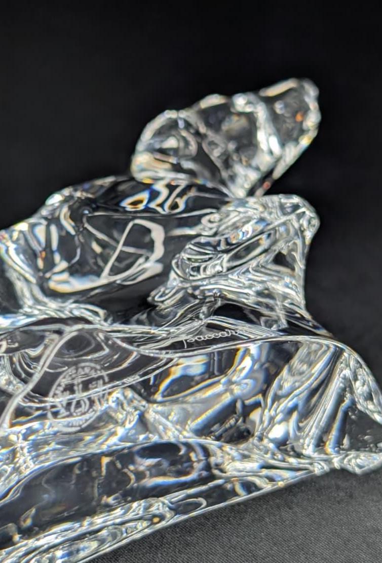 Vintage Baccarat Clear Crystal Dog Pointer Figurine Signed France