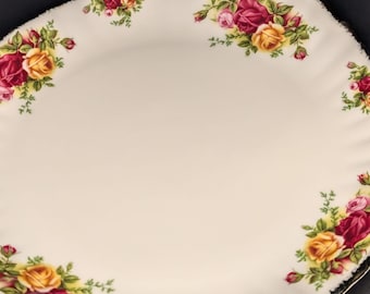 Bandeja de servir vintage Royal Albert Old Country Roses con asas, 26,7 cm (10,5 pulgadas)