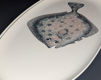 Villeroy & Boch Atlantic Fish Flounder Large Oval Serving Platter 20" Vitro Porcelain