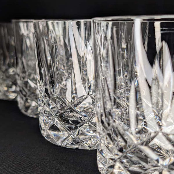 Set of 4 Vintage Galway Crystal Old Fashion Tumblers – 3.5″ Tall