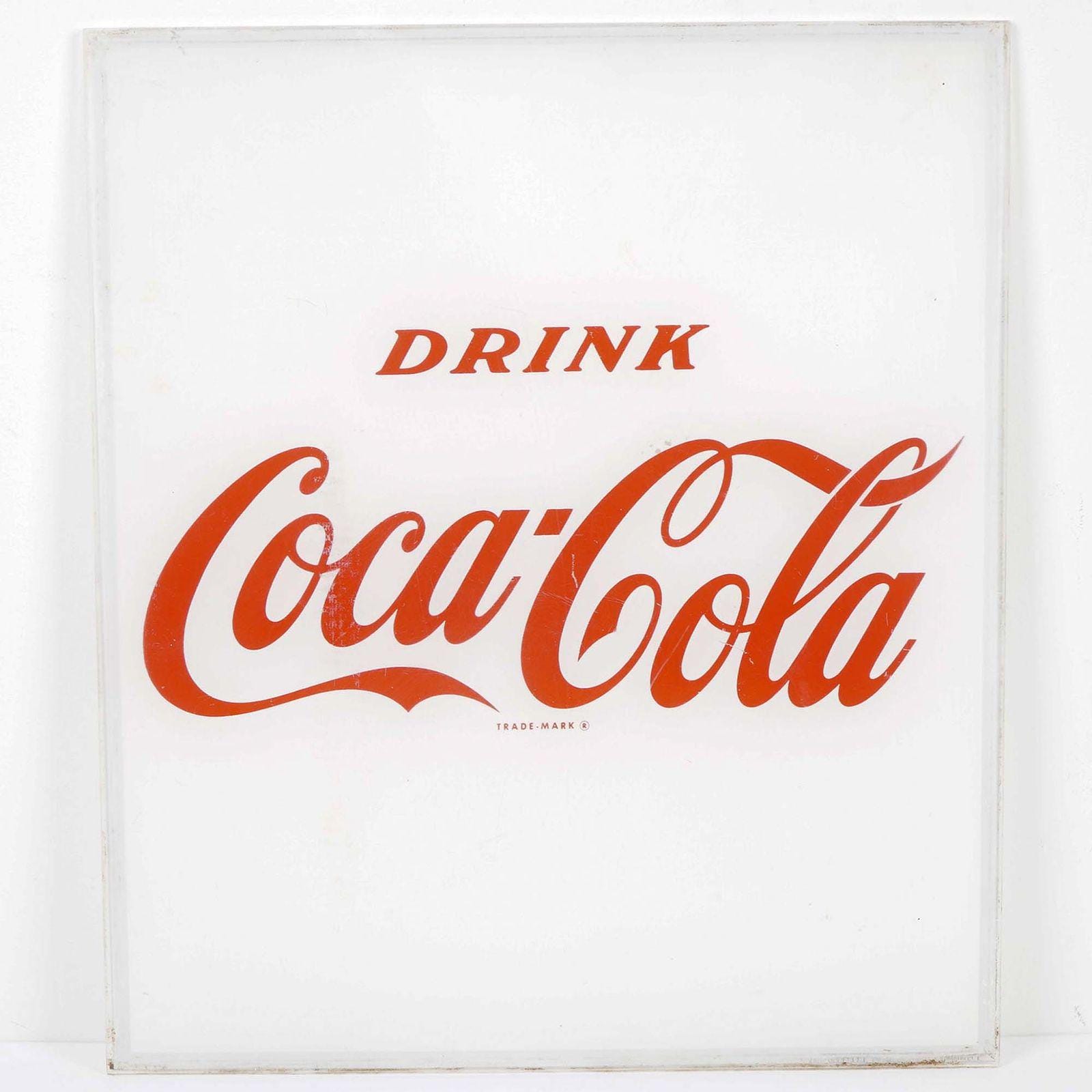 Vintage Coca-cola Reverse Printed Panel Sign – 15.75