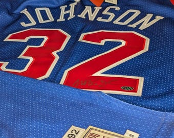 Vintage Mitchell & Ness 1991-92 NBA All-Star Magic Johnson Signed Jersey w/ COA and Tags
